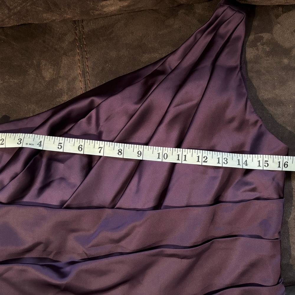 David's Bridal Asymmetrical Plum Dress - Picture 11 of 15